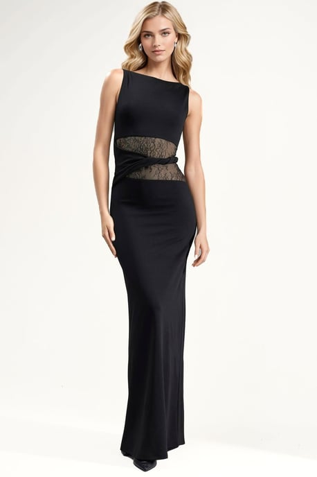 Maxi-Kleid mit Spitzen-Ausschnitten - Image 1