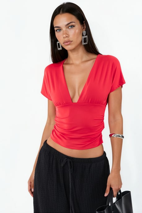 Taillierte Bluse mit Bindeband-Detail - Image 1