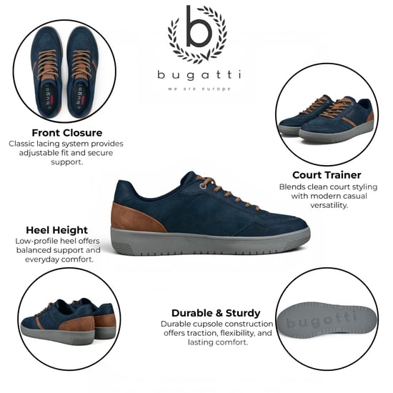 Bugatti Herren Marineblaue Leder-Komfort-Trainingsschuhe – Llopart - Image 2