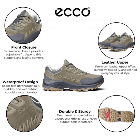 Ecco Men's Green Leather Waterproof Hiking Trainer Sneaker Schuhe – Receptor XP - Image 2
