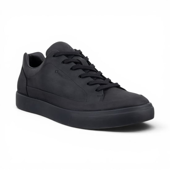 Ecco Herren schwarze Leder wasserdichte Sneakerschuhe – Soft 10 - Image 4