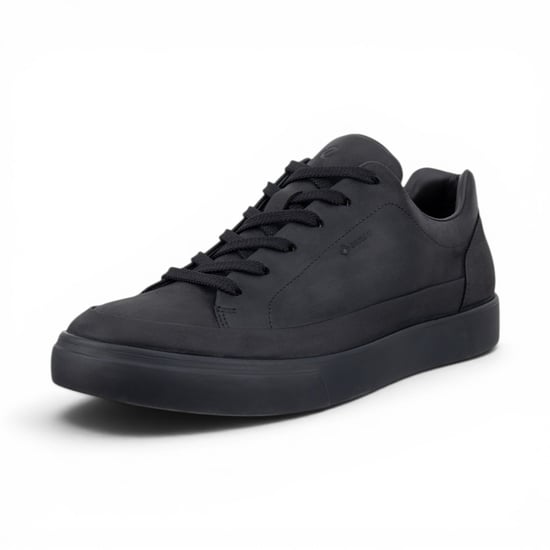 Ecco Herren schwarze Leder wasserdichte Sneakerschuhe – Soft 10 - Image 5