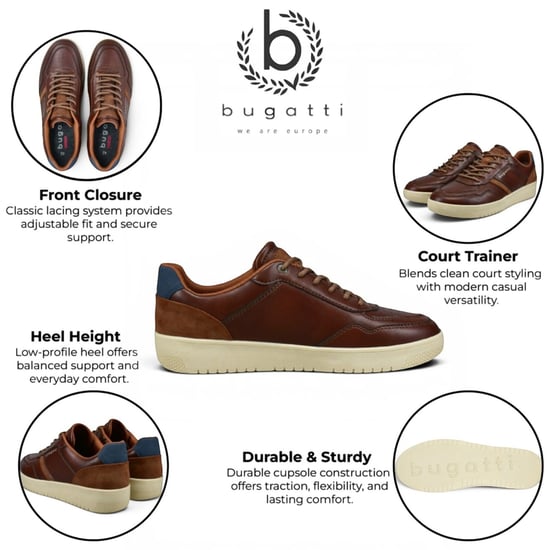 Bugatti Herren braune Leder-Mode-Komfort-Trainerschuhe – Llopart - Image 2