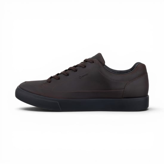 Ecco Herren braune Leder wasserdichte Sneakerschuhe – Soft 10 - Image 3