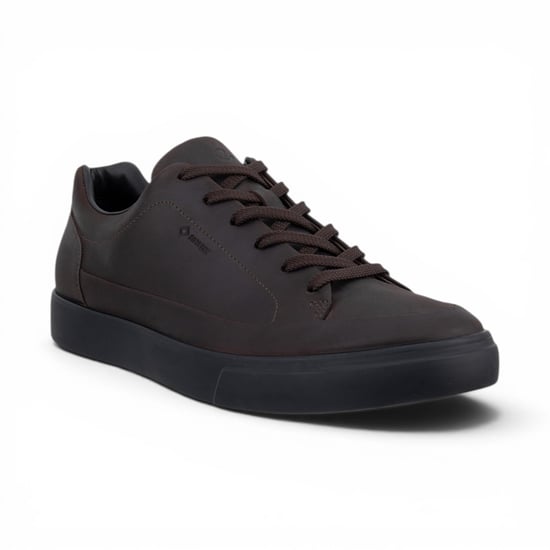 Ecco Herren braune Leder wasserdichte Sneakerschuhe – Soft 10 - Image 4