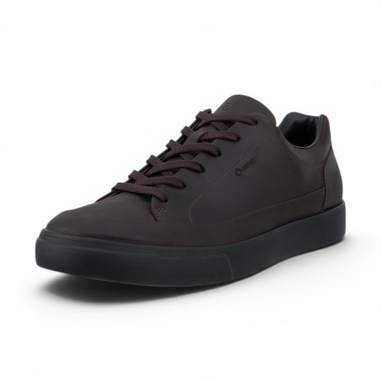 Ecco Herren braune Leder wasserdichte Sneakerschuhe – Soft 10 - Image 5