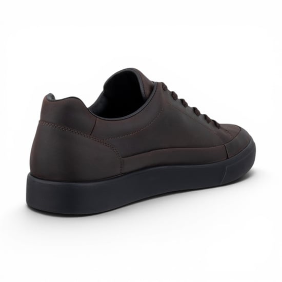 Ecco Herren braune Leder wasserdichte Sneakerschuhe – Soft 10 - Image 6