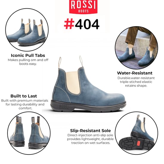 Rossi 404 Storm Blue Leder Outdoor Chelsea Boots – Spinifex - Image 2