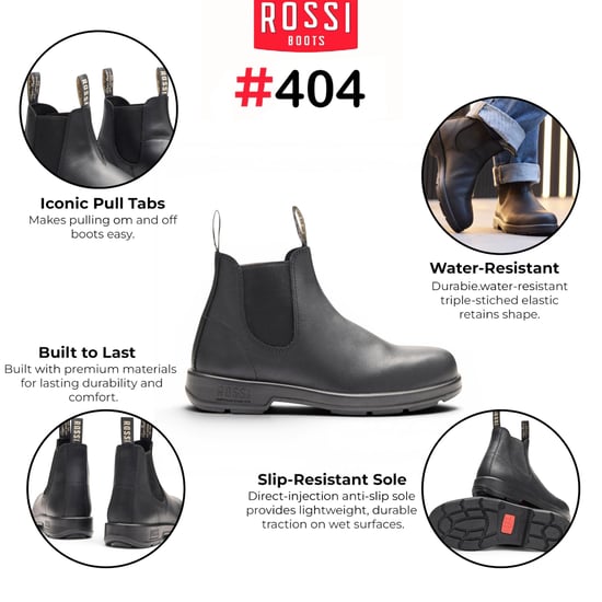 Rossi 404 Schwarze Leder-Chelsea-Stiefel für den Outdoor – Spinifex - Image 2
