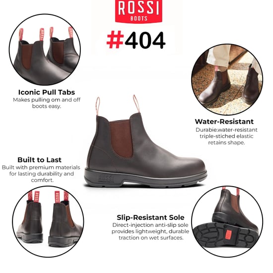 Rossi 404 Claret Braune Leder-Chelsea-Stiefel für den Außenbereich – Spinifex - Image 2