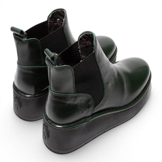 Fly London Womens Green Leather Chelsea Ankle Platform Boots – HELY268 - Image 5