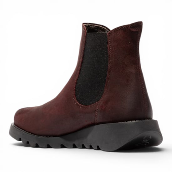 Fly London Damen burgundy Chelsea Wildlederleder-Knöchelstiefel – SALV195 - Image 4