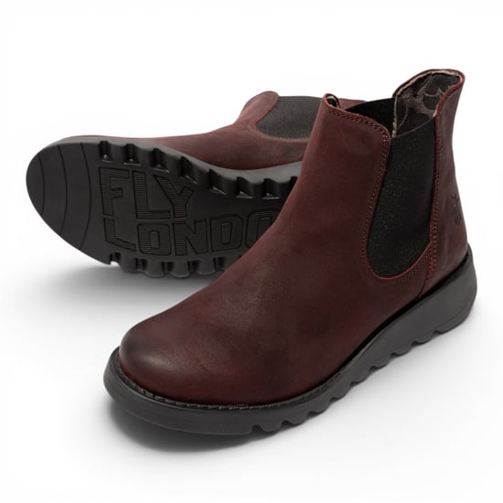 Fly London Damen burgundy Chelsea Wildlederleder-Knöchelstiefel – SALV195 - Image 5
