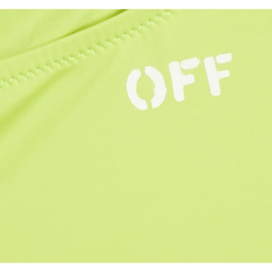 Off White - Zweiteiliger Badeanzug-Set für Damen, Hochgeschnitten (Flo Gelb) - Image 3