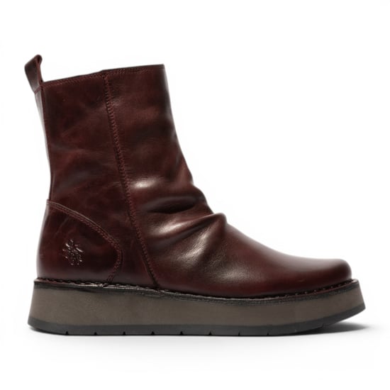 Fly London Damen Weinleder-Zip-Up-Plattform-Stiefel – RENO053FLY - Image 1