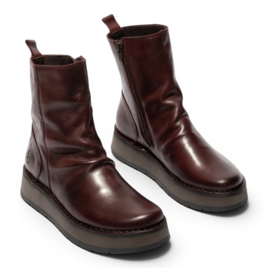 Fly London Damen Weinleder-Zip-Up-Plattform-Stiefel – RENO053FLY - Image 3