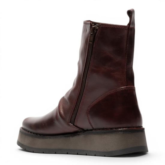 Fly London Damen Weinleder-Zip-Up-Plattform-Stiefel – RENO053FLY - Image 4