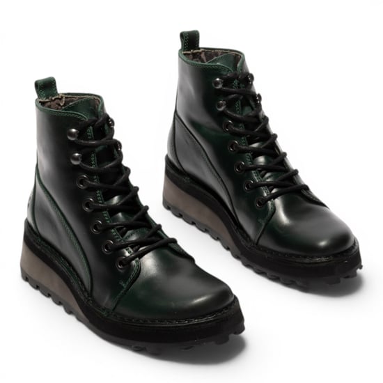 Fly London Womens Green Leather Schnürstiefel – HAZI147 - Image 3