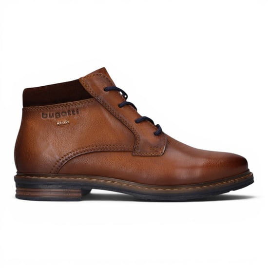 Bugatti Herren Tan Braune Leder-Schnürstiefel Chukka Ankle Boots – Rigalo Evo - Image 1