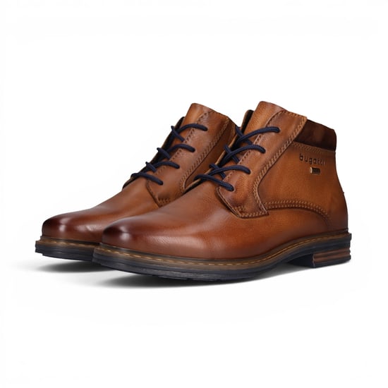 Bugatti Herren Tan Braune Leder-Schnürstiefel Chukka Ankle Boots – Rigalo Evo - Image 3