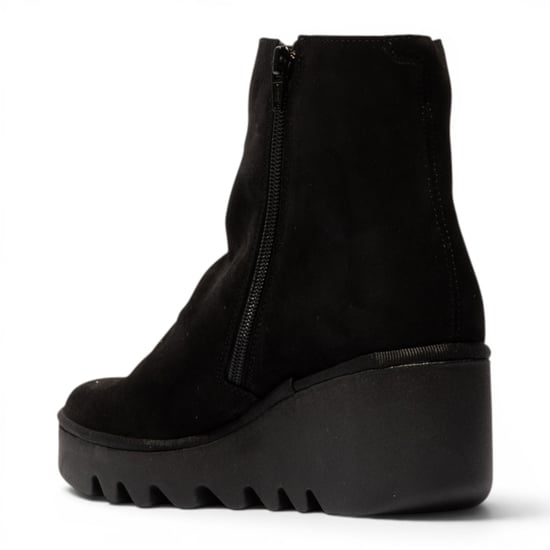 Fly London Damen Schwarze Wildlederleder-Wedge-Heel-Plattformstiefel – BAAN538 - Image 4