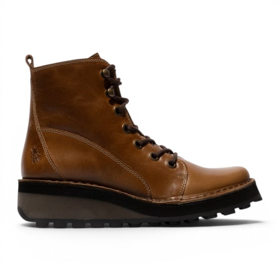 Fly London Damen-Tan-Leder-Schnürstiefel – HAZI147 - Image 1