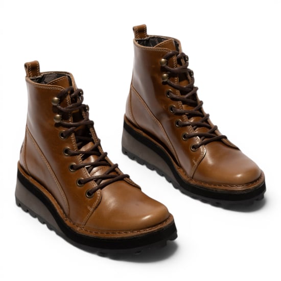 Fly London Damen-Tan-Leder-Schnürstiefel – HAZI147 - Image 3