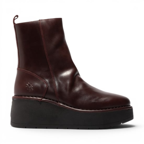 Fly London Damen Weinleder-Keilferstiefel mit Plateau – HEIJ272 - Image 1