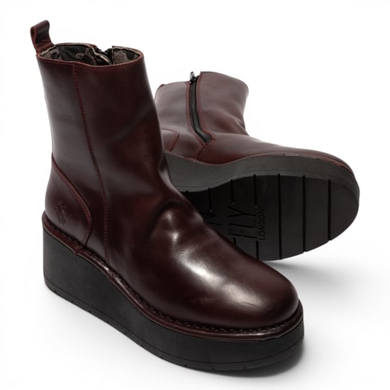 Fly London Damen Weinleder-Keilferstiefel mit Plateau – HEIJ272 - Image 5