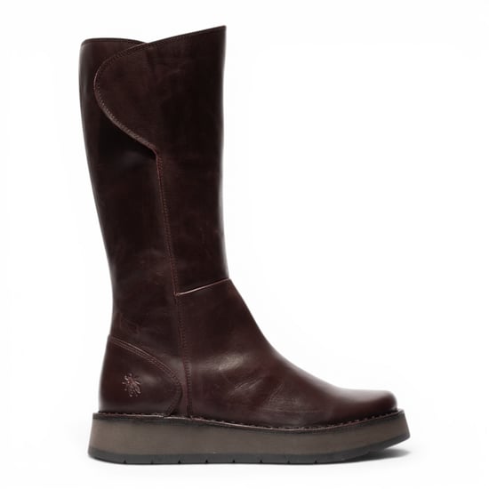 Fly London Damen Weinleder High Pull On lange Stiefel – RHEA042 - Image 1