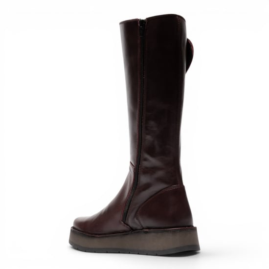 Fly London Damen Weinleder High Pull On lange Stiefel – RHEA042 - Image 4
