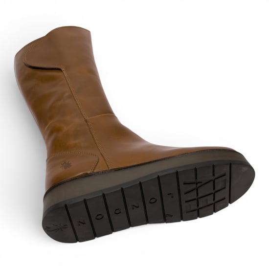Fly London Damen beige Lederstiefel mit hohem Pull-On – RHEA042 - Image 5