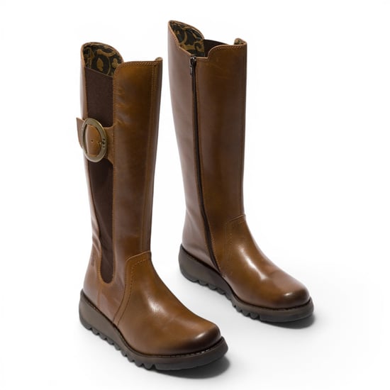 Fly London Damen-Stiefel mit beige Lederknielänge – SOIF361 - Image 3