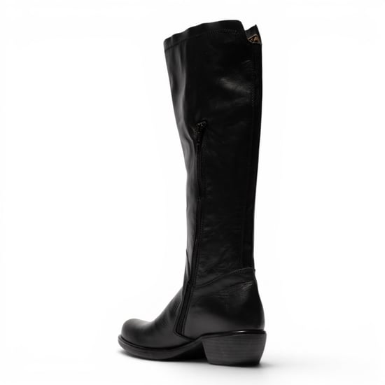 Fly London Damen Schwarze Leder-Reitstiefel mit hohen Absätzen – MISTRY - Image 4
