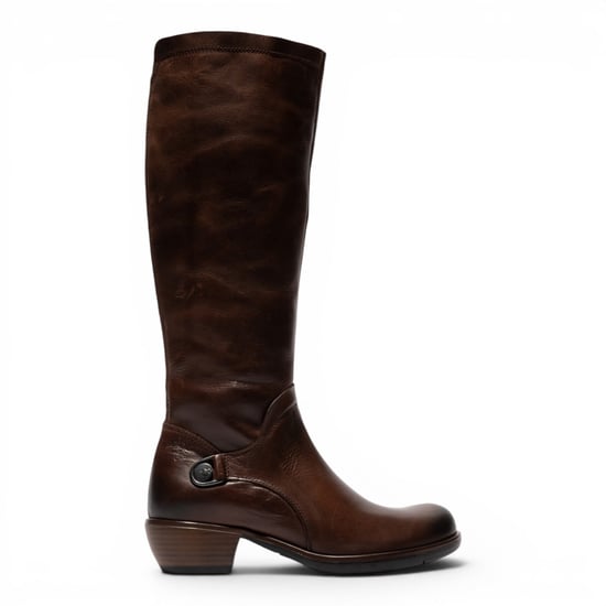 Fly London Damen braune Leder-Langstiefel mit hohen Absätzen – MISTRY - Image 1