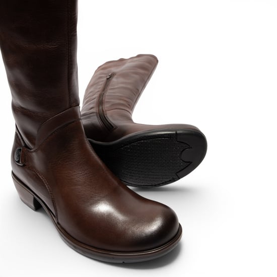 Fly London Damen braune Leder-Langstiefel mit hohen Absätzen – MISTRY - Image 5