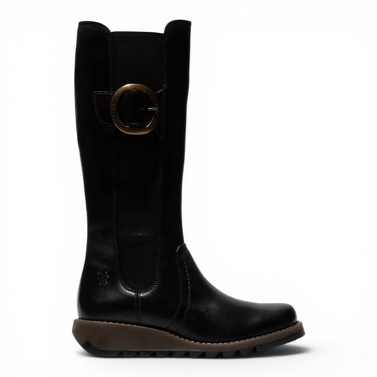 Fly London Damen Schwarze, kniehohe Lederstiefel – SOIF361 - Image 1