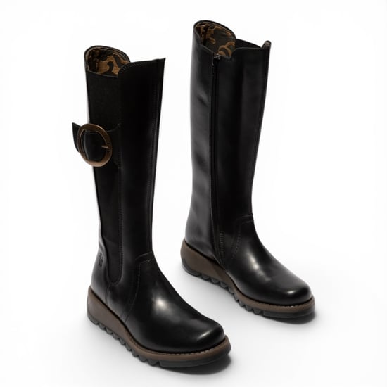 Fly London Damen Schwarze, kniehohe Lederstiefel – SOIF361 - Image 3