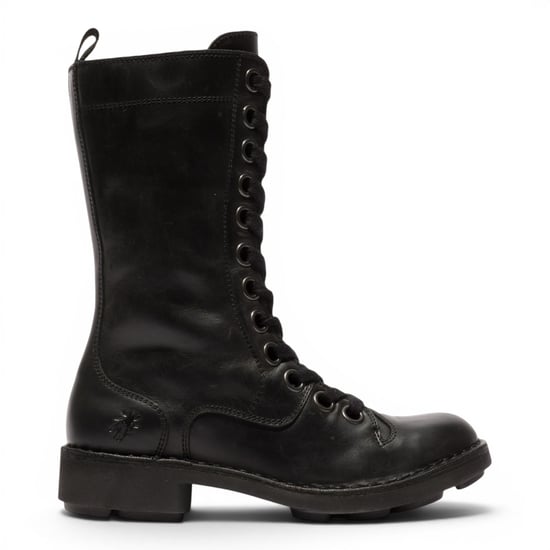 Fly London Women's Black Leather Schnürstiefel für Kampf-Knöchel – NOLE176 - Image 1