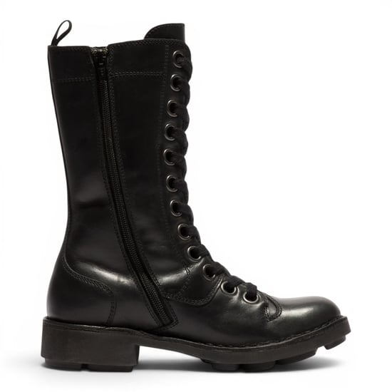 Fly London Women's Black Leather Schnürstiefel für Kampf-Knöchel – NOLE176 - Image 4