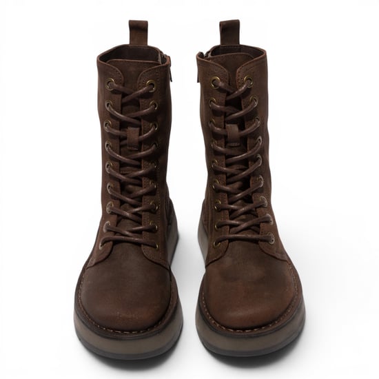 Fly London Womens Combat Brown Wildleder-Schnürstiefel – RAMI043 - Image 5