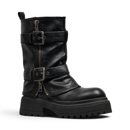 Windsorsmith Damen Schwarze, dicke Plateau-Stiefel mit hohem Pull-On – Vendetta - Image 3