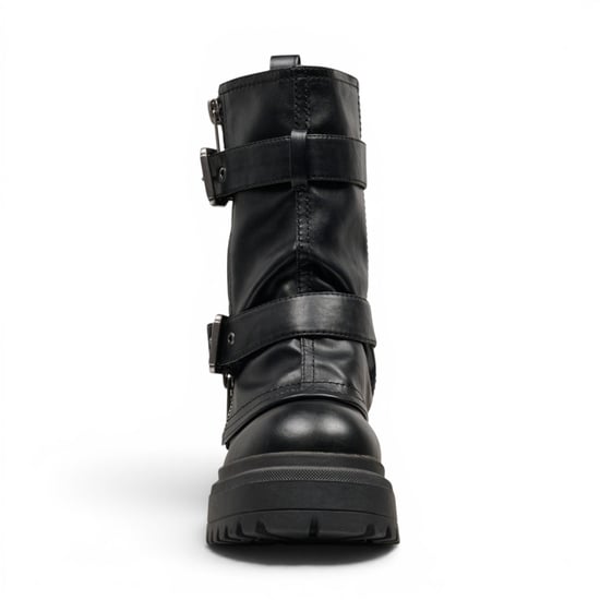 Windsorsmith Damen Schwarze, dicke Plateau-Stiefel mit hohem Pull-On – Vendetta - Image 5