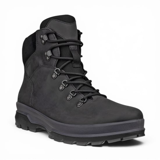 Ecco Herren Schwarze Leder-Wasserdichte Schnürstiefel – Rugged Track 25 - Image 4