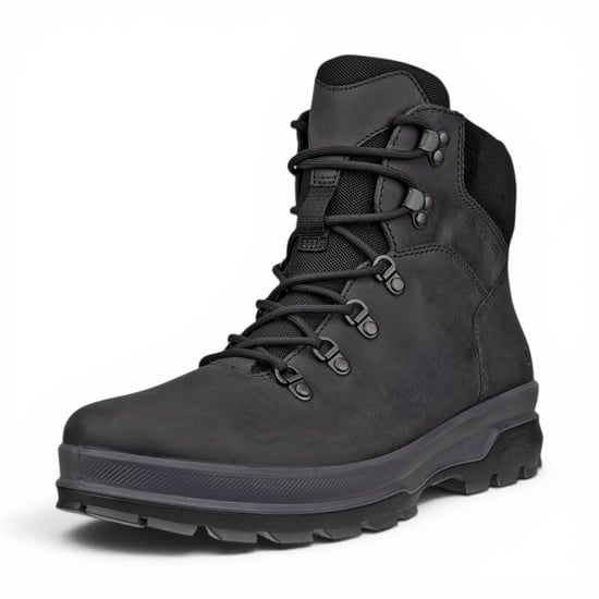 Ecco Herren Schwarze Leder-Wasserdichte Schnürstiefel – Rugged Track 25 - Image 5