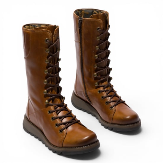 Fly London Women's braune Leder-Schnürstiefel für Kampf-Knöchel – STER768 - Image 3