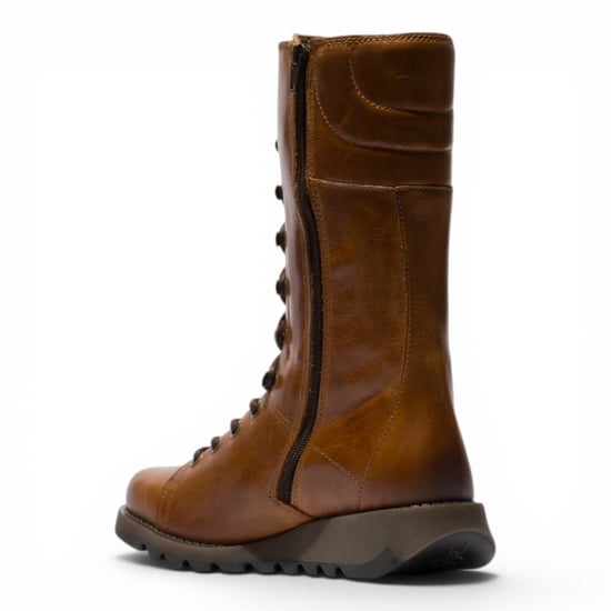 Fly London Women's braune Leder-Schnürstiefel für Kampf-Knöchel – STER768 - Image 4