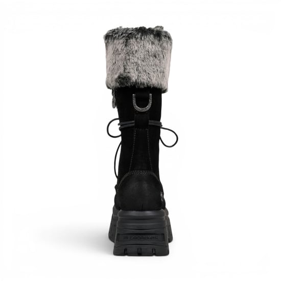 Windsorsmith Damen-Schwarze Wildleder-Plattform-Kampfpelzstiefel für Frauen – Saintly - Image 5
