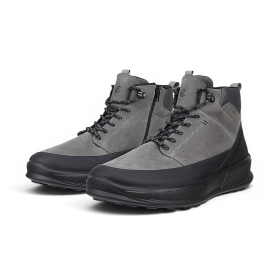 Ecco Herren wasserdichte schwarze graue Leder-Outdoor-Wanderstiefel – Byway 2.0 - Image 6