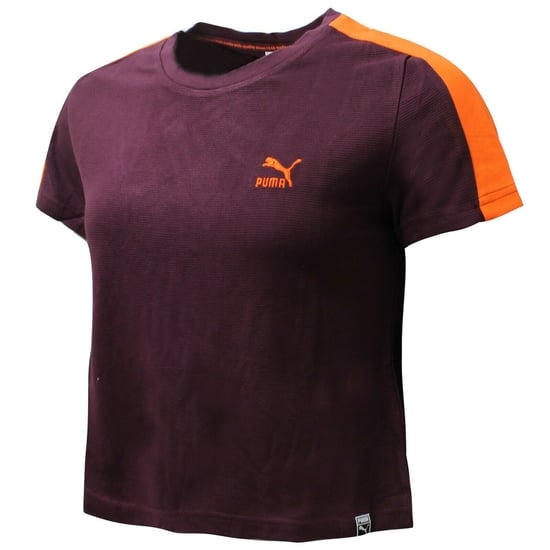 Puma Classics Strukturierte Damen Burgundy T-Shirt - Image 1